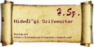Hidvégi Szilveszter névjegykártya